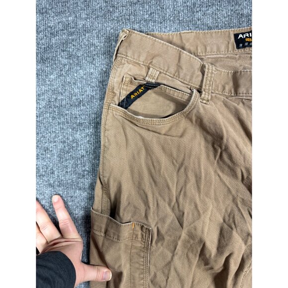 Ariat Men's Rebar M4 Relaxed Straight Field Khaki Made Tough Size 36/32 - Picture 5 of 8